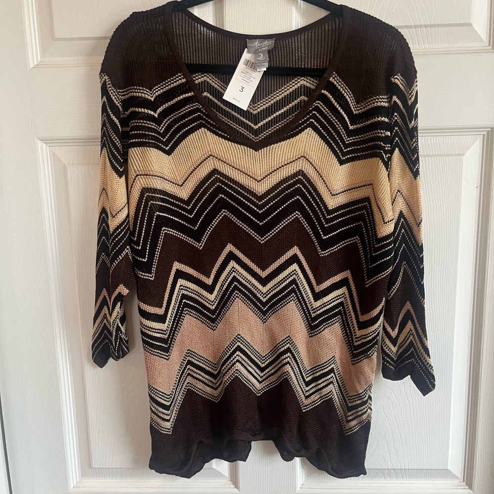 Chevron Pattern Knit Sweater